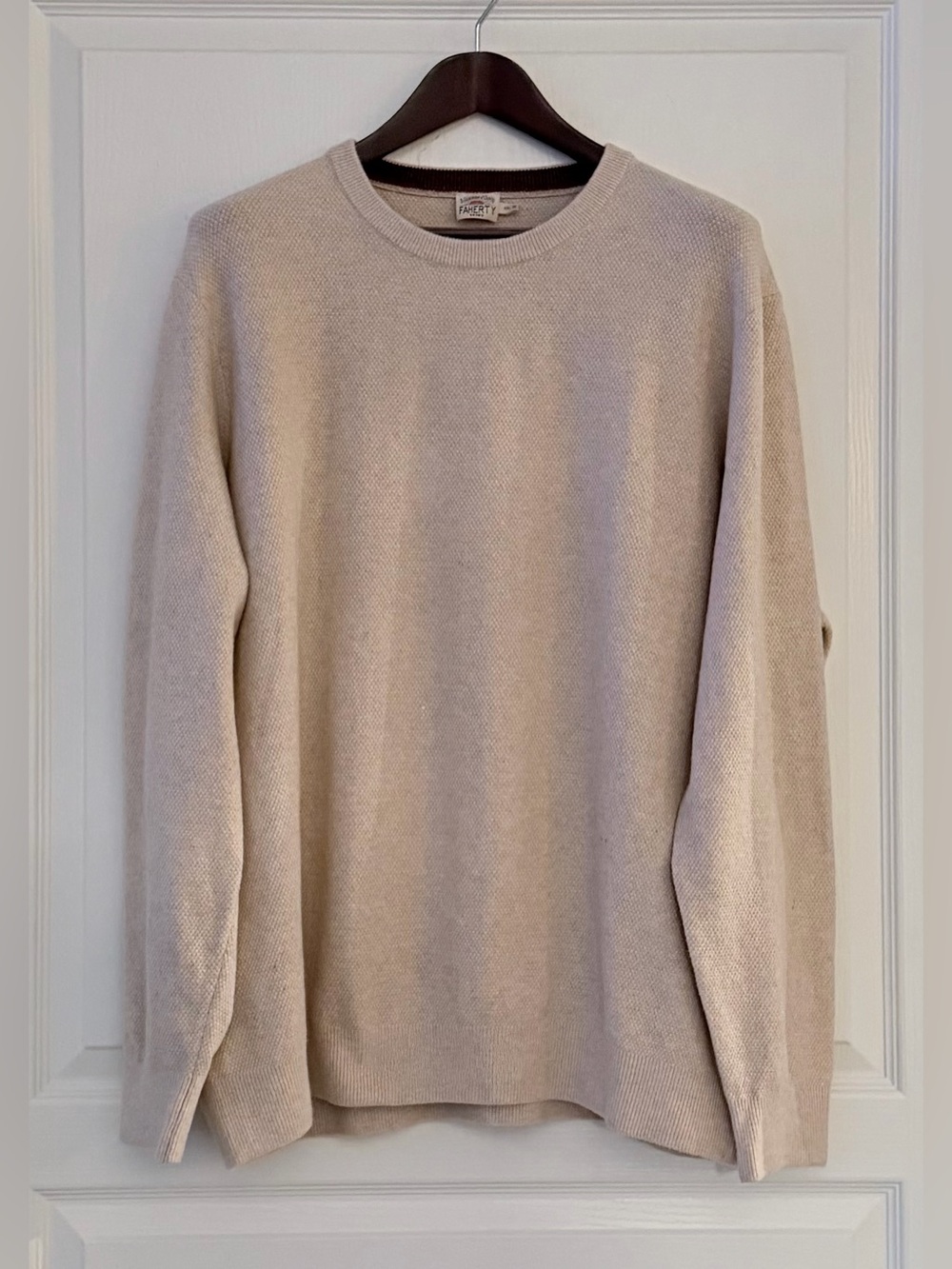 Faherty Beige Crewneck Sweater